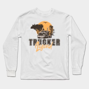 Retro long haul truck, Trucker  legend Long Sleeve T-Shirt